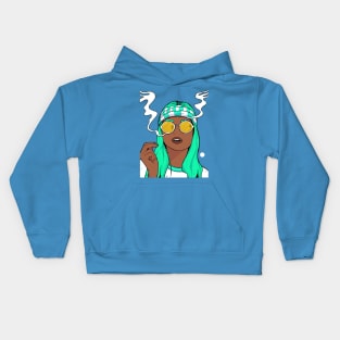 The Green Hair Girl Kids Hoodie